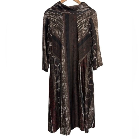 Signature by Robbie Bee Dresses & Skirts - Signature by Robbie Bee lagenlook dark earth tones cowl neck 3/4 sleeve dress